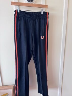 Vintage 1980s Fred Sperry track pants black britpop streetwear deadstock S small